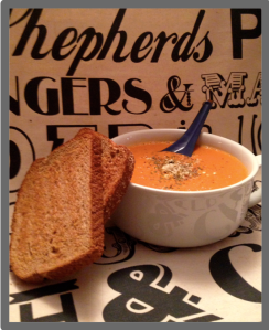 Tomato Gorgonzola Soup -- it tastes like the end of summer and beginning of fall in my mouth